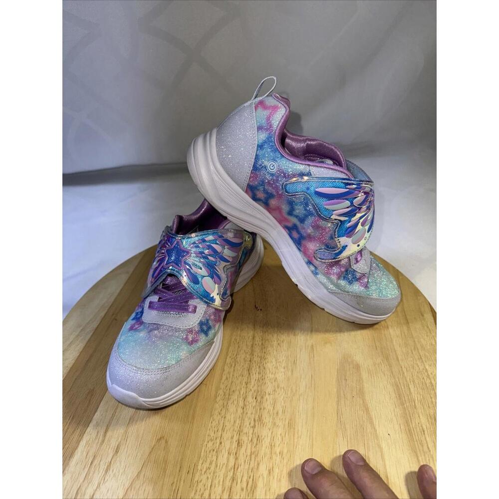 Skechers Youth Sz 4 Lights-Glimmer Kicks-Magical Wings Light Kids  303260-LBLV